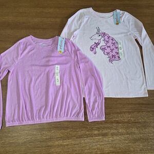 NWT Cat & Jack Set Of 2 Girls Long Sleeve Tees Size XL In Pink